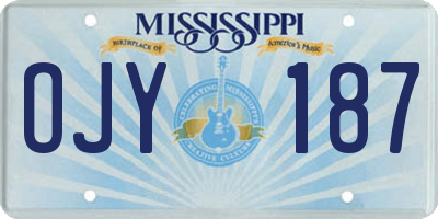 MS license plate OJY187
