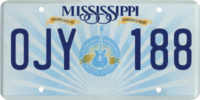 MS license plate OJY188