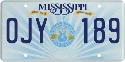 MS license plate OJY189