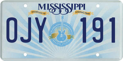 MS license plate OJY191