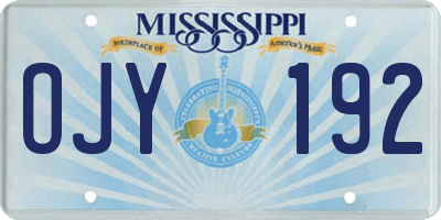 MS license plate OJY192