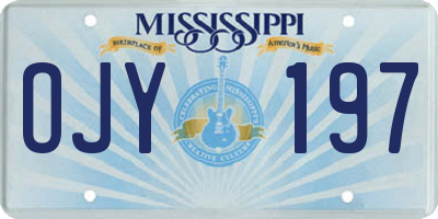 MS license plate OJY197