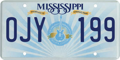 MS license plate OJY199