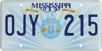 MS license plate OJY215