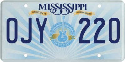 MS license plate OJY220
