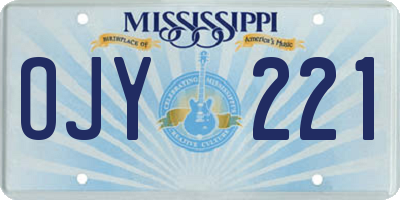 MS license plate OJY221