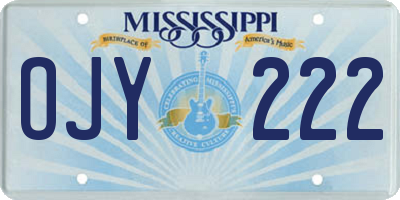 MS license plate OJY222