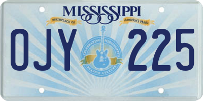 MS license plate OJY225