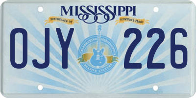 MS license plate OJY226