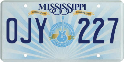MS license plate OJY227
