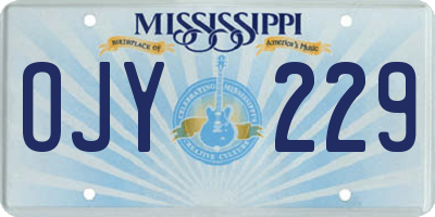 MS license plate OJY229