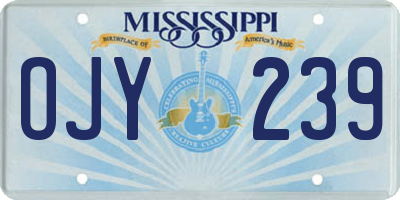 MS license plate OJY239