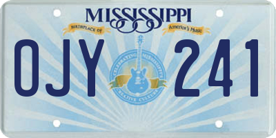 MS license plate OJY241
