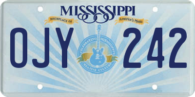 MS license plate OJY242