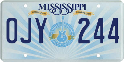 MS license plate OJY244