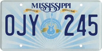 MS license plate OJY245