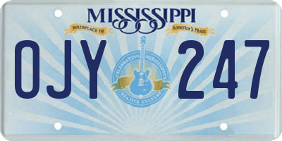 MS license plate OJY247