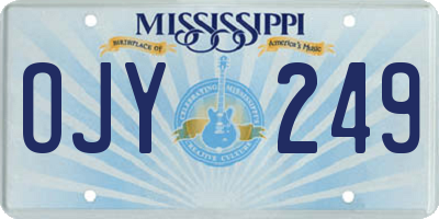 MS license plate OJY249