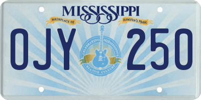 MS license plate OJY250