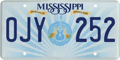 MS license plate OJY252