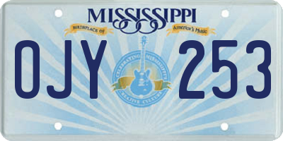 MS license plate OJY253