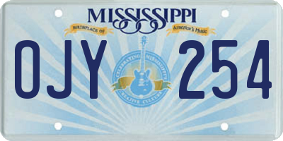 MS license plate OJY254