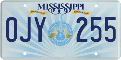 MS license plate OJY255