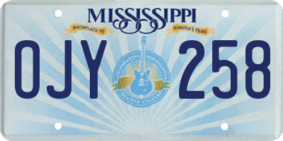 MS license plate OJY258