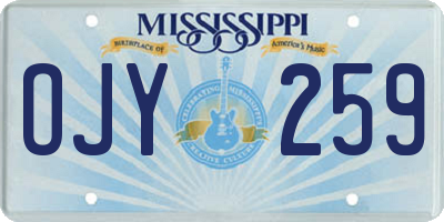 MS license plate OJY259