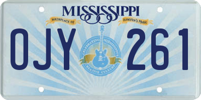 MS license plate OJY261