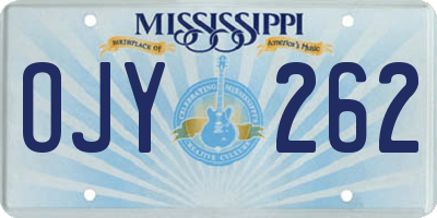 MS license plate OJY262