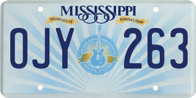MS license plate OJY263