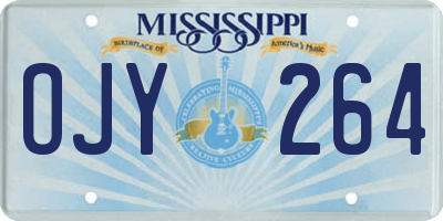 MS license plate OJY264