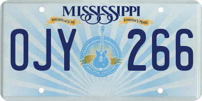 MS license plate OJY266