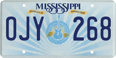 MS license plate OJY268