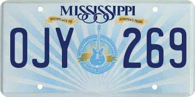 MS license plate OJY269