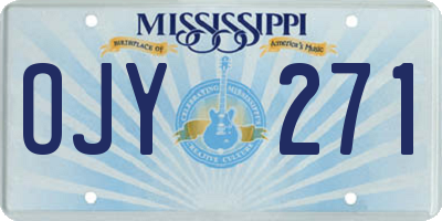 MS license plate OJY271
