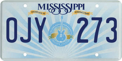 MS license plate OJY273