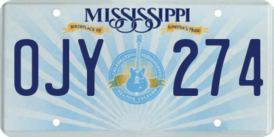 MS license plate OJY274