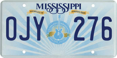 MS license plate OJY276