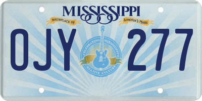 MS license plate OJY277