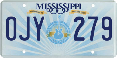 MS license plate OJY279