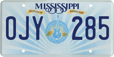 MS license plate OJY285