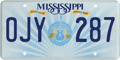 MS license plate OJY287