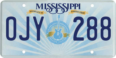 MS license plate OJY288