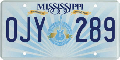 MS license plate OJY289