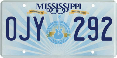 MS license plate OJY292