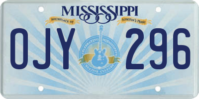 MS license plate OJY296