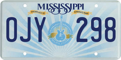 MS license plate OJY298