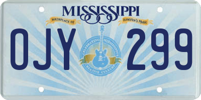 MS license plate OJY299